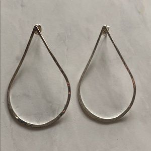 Hammered silver hoops